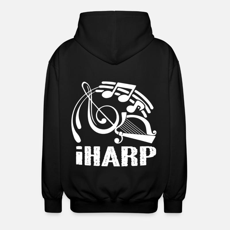 Harp Funny Harp - Unisex Hooded Jacket - black