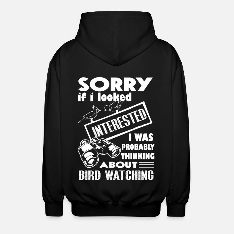 Thinking About Bird Watching - Unisex Hooded Jacket - black