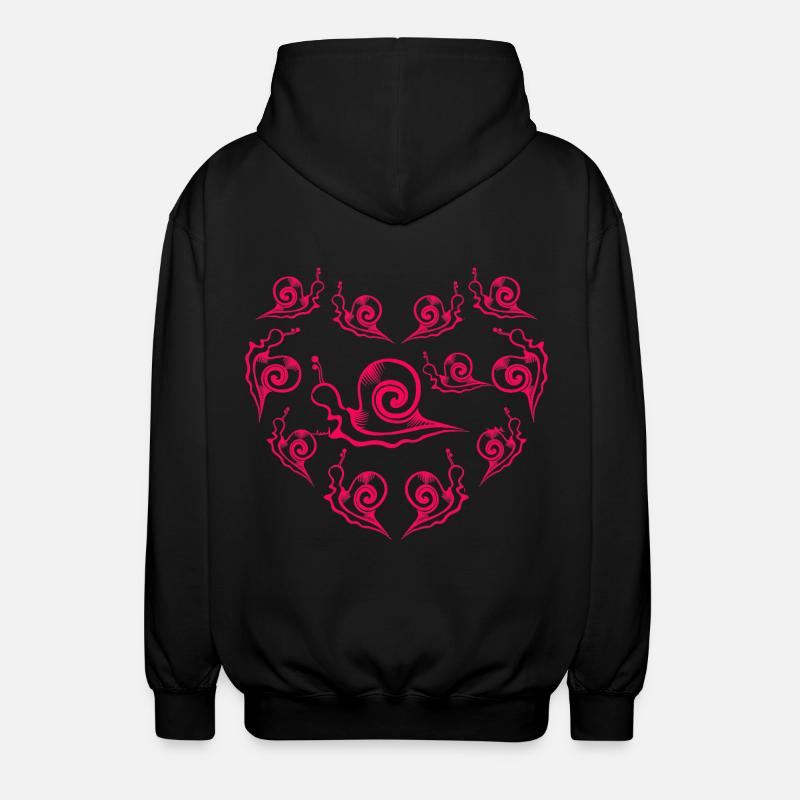 Forever Love Snail - Unisex Hooded Jacket - black