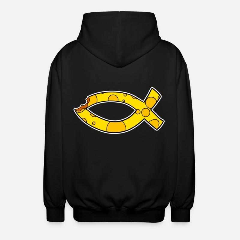 Poisson Symbole Fromage - Veste à capuche unisexe - noir