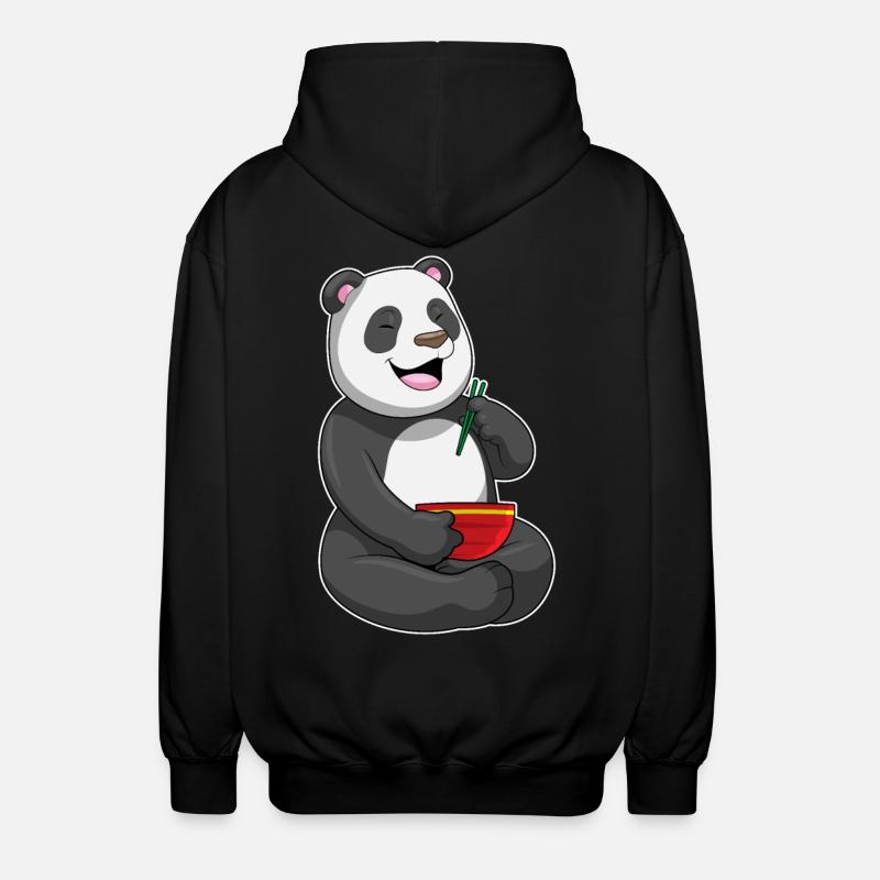 Panda mit Schüssel Ramen - Unisex Kapuzenjacke - Schwarz