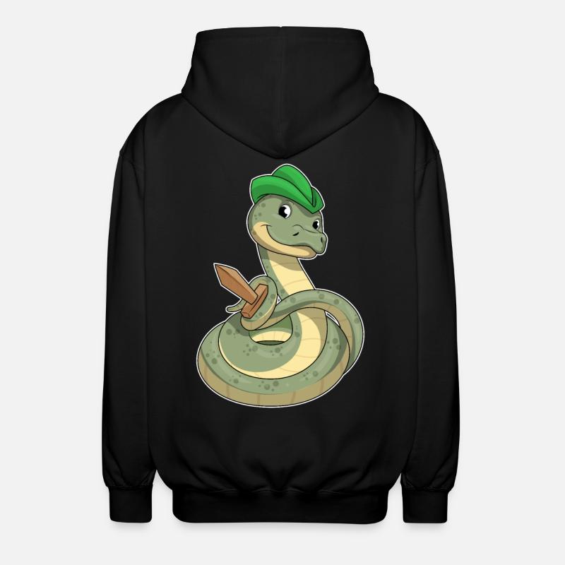 Snake with Sword - Unisex Hooded Jacket - black