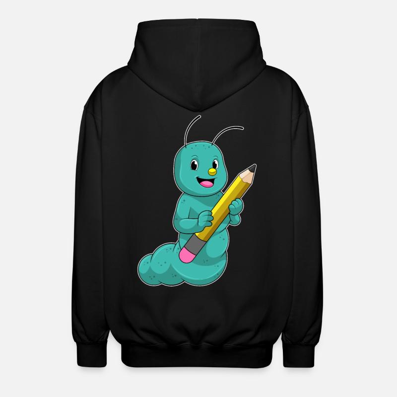 Chenille au crayon - Veste à capuche unisexe - noir