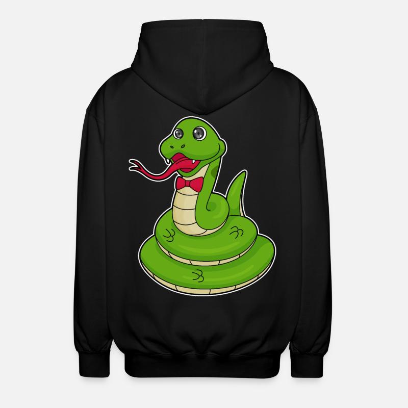 Snake with loop - Unisex Hooded Jacket - black