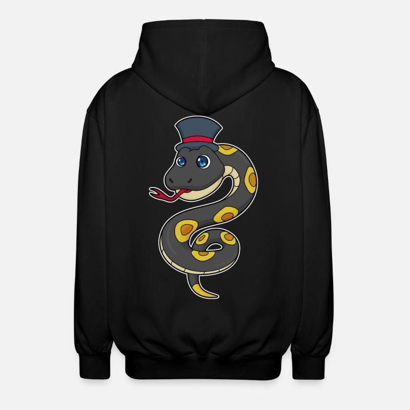 Serpent avec chapeau - Veste à capuche unisexe - noir