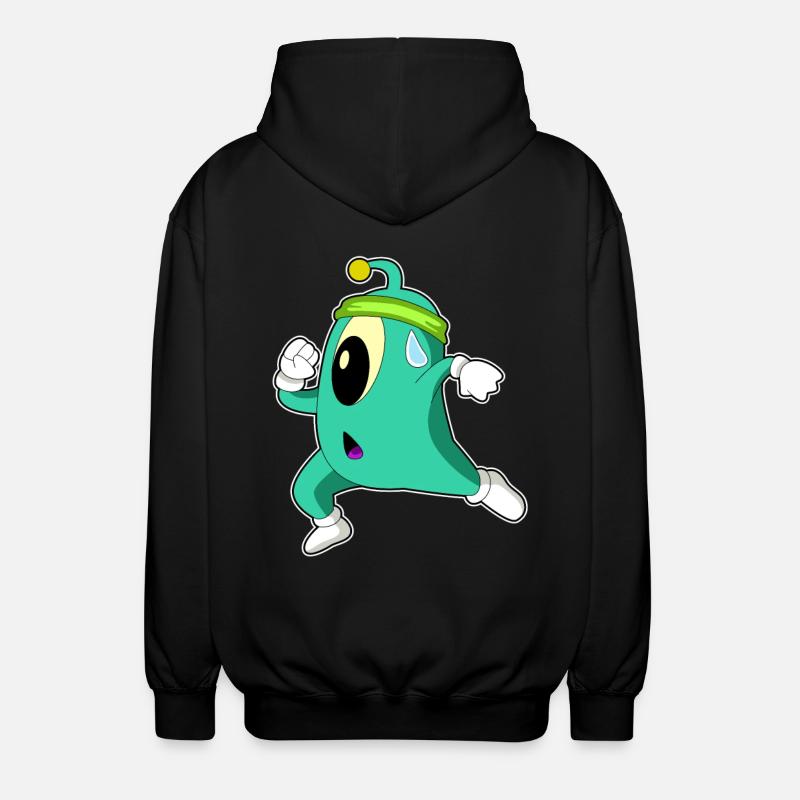 Alien as a jogger - Unisex Hooded Jacket - black