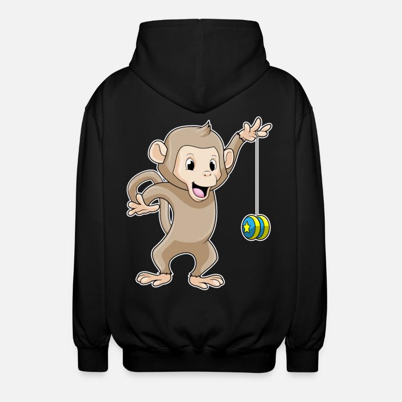 Monkey with Jojo - Unisex Hooded Jacket - black