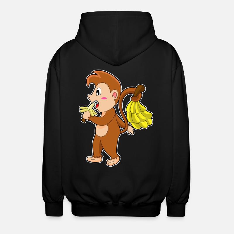 Singe aux bananes - Veste à capuche unisexe - noir