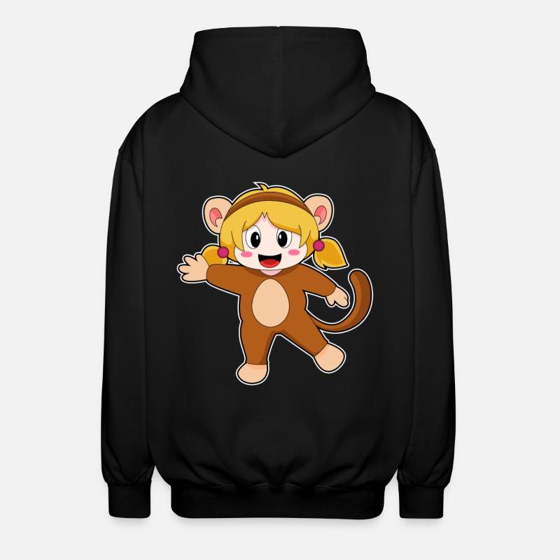 Fille déguisée en singe - Veste à capuche unisexe - noir