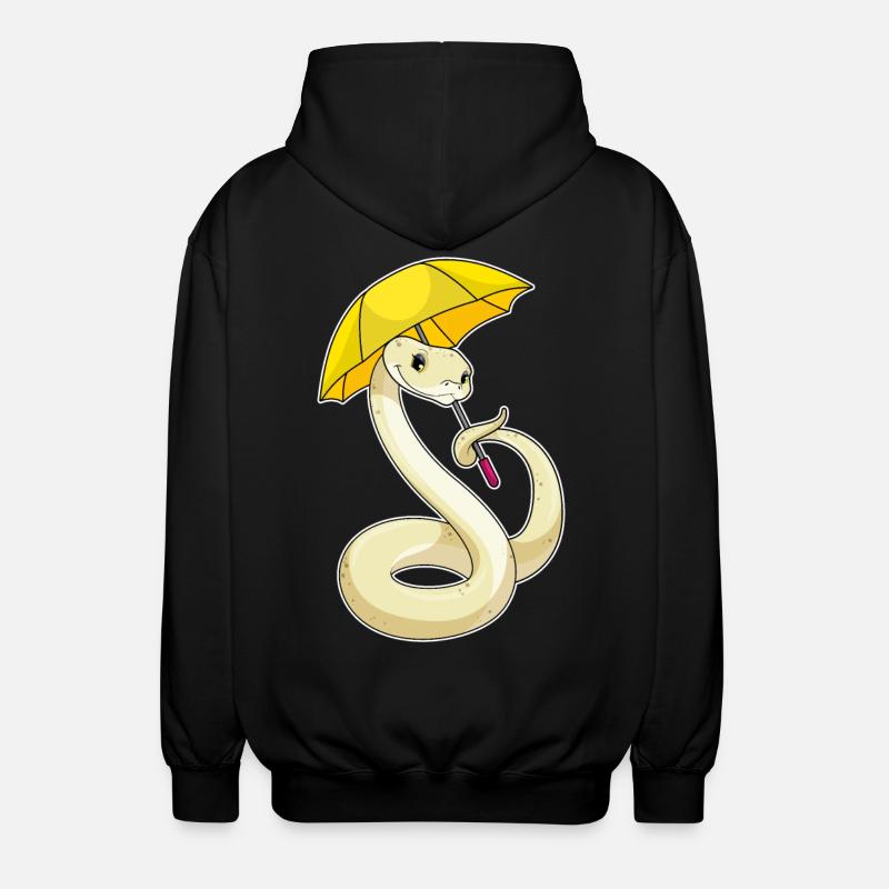 Serpent avec parapluie - Veste à capuche unisexe - noir