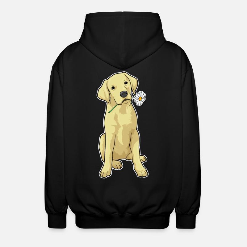 Labrador Gänseblümchen - Unisex Kapuzenjacke - Schwarz