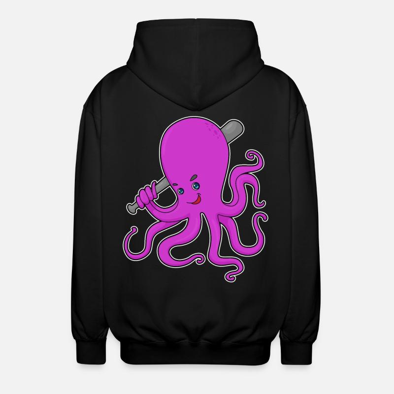 Krake Baseball Baseballschläger - Unisex Kapuzenjacke - Schwarz