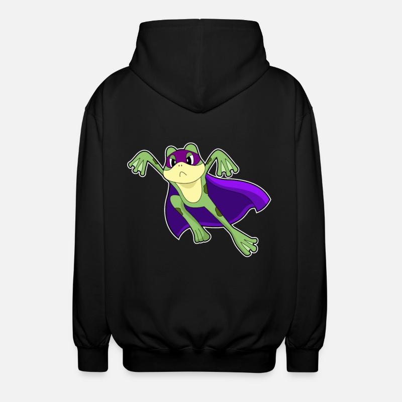 Frosch Held - Unisex Kapuzenjacke - Schwarz
