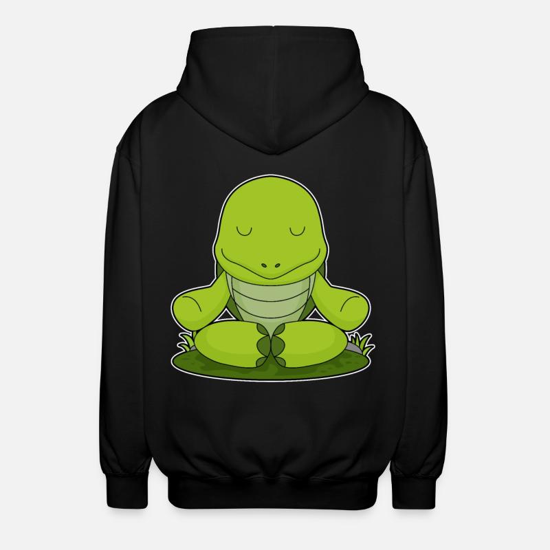 Turtle Yoga Meditation - Unisex Hooded Jacket - black