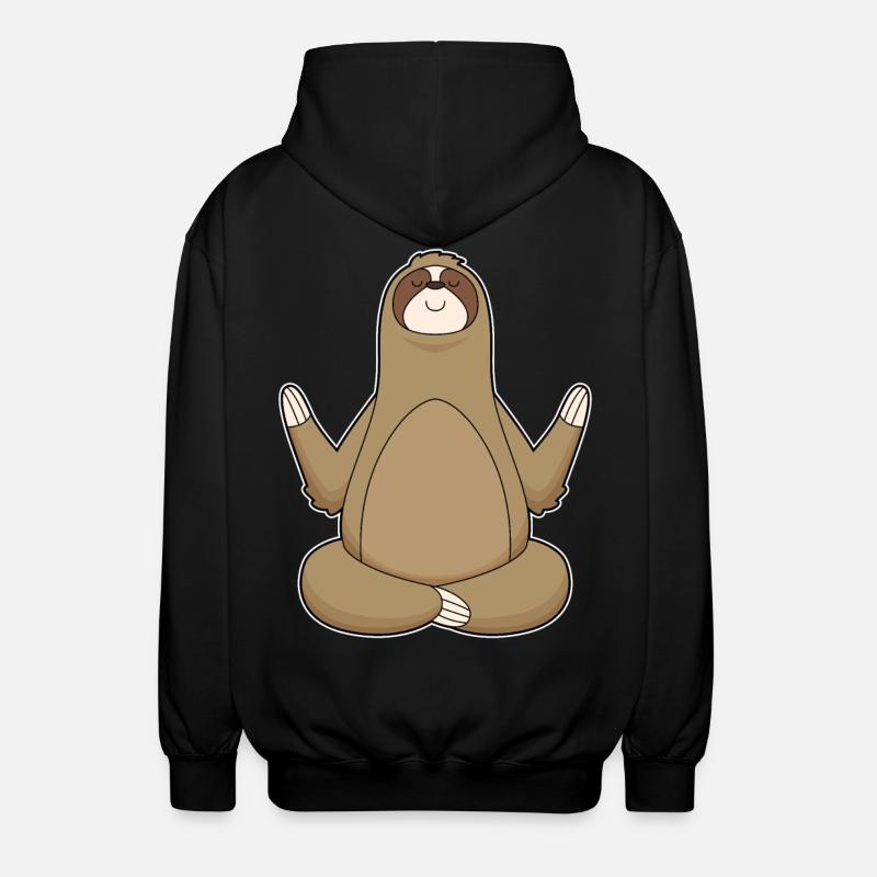 Sloth Yoga Meditation - Unisex Hooded Jacket - black