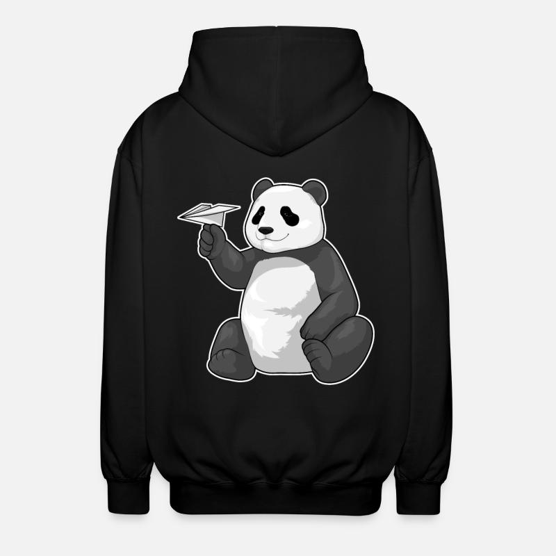 Panda Paper Plane - Veste à capuche unisexe - noir