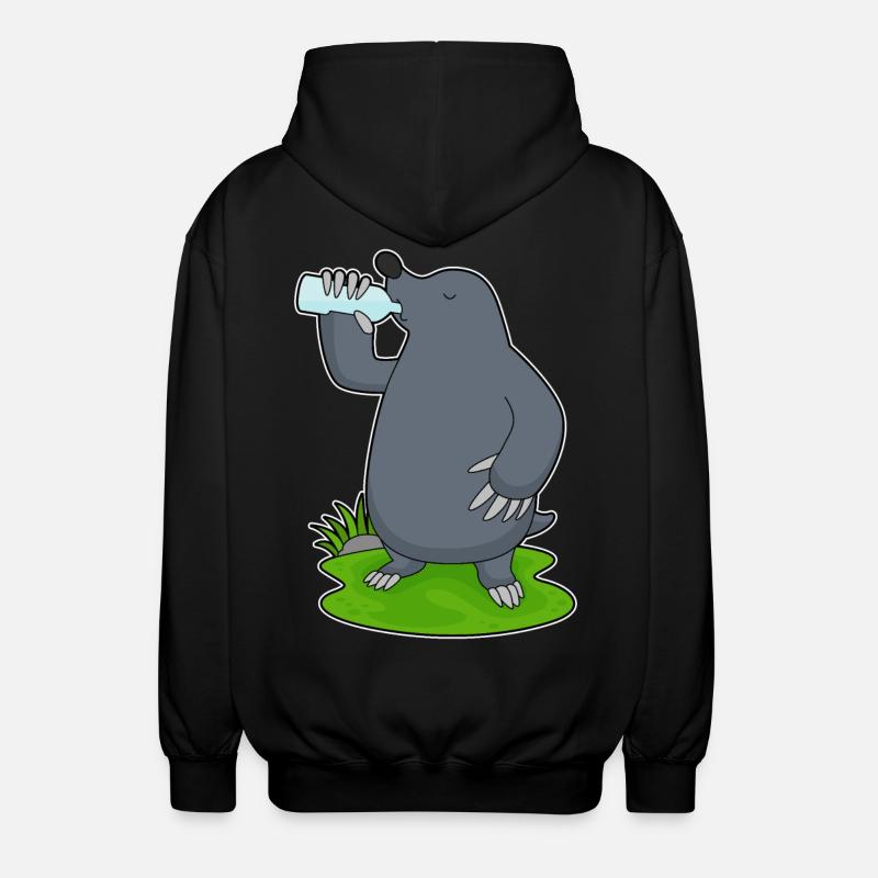 Mole water bottle - Unisex Hooded Jacket - black