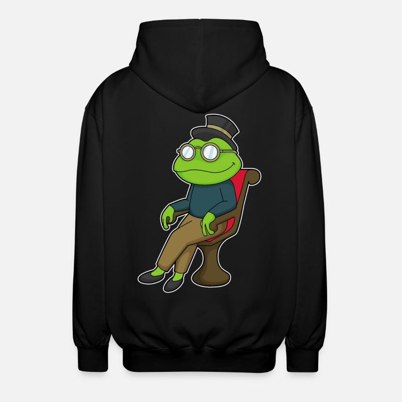 Frosch Stuhl - Unisex Kapuzenjacke - Schwarz