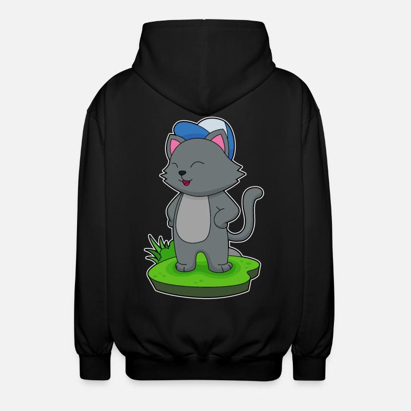 Katze Cap - Unisex Kapuzenjacke - Schwarz