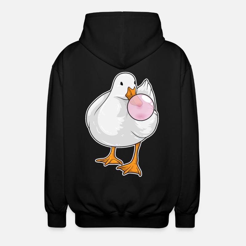 Duck chewing gum - Unisex Hooded Jacket - black