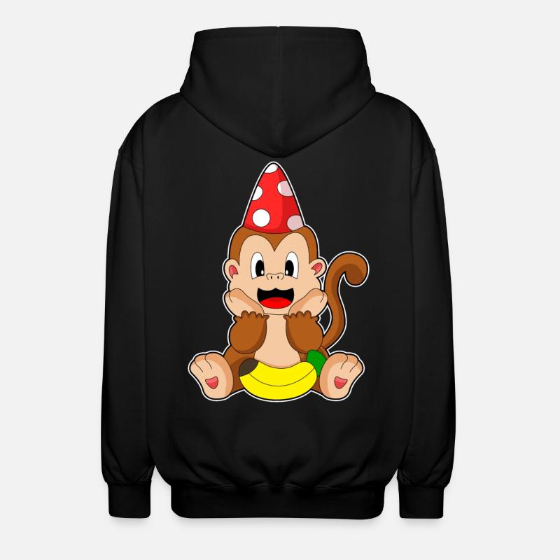 Chapeau de fête de singe - Veste à capuche unisexe - noir