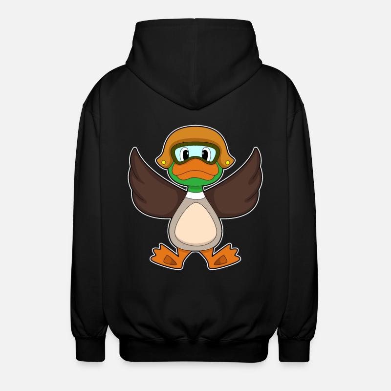 Duck Fly Helmet - Unisex Hooded Jacket - black