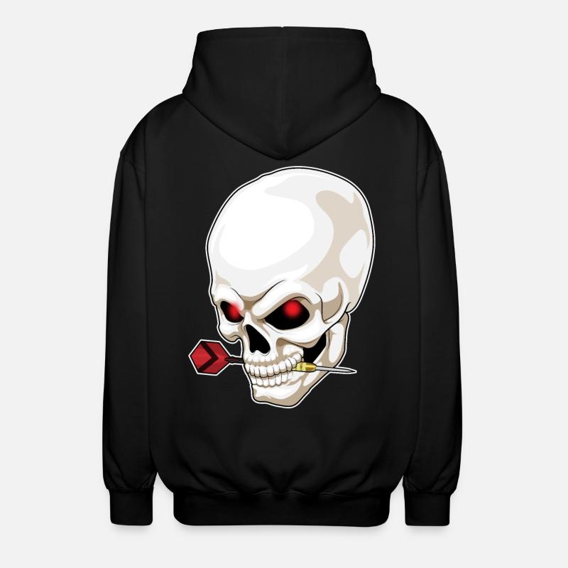 Totenkopf Dart Dartpfeil - Unisex Kapuzenjacke - Schwarz