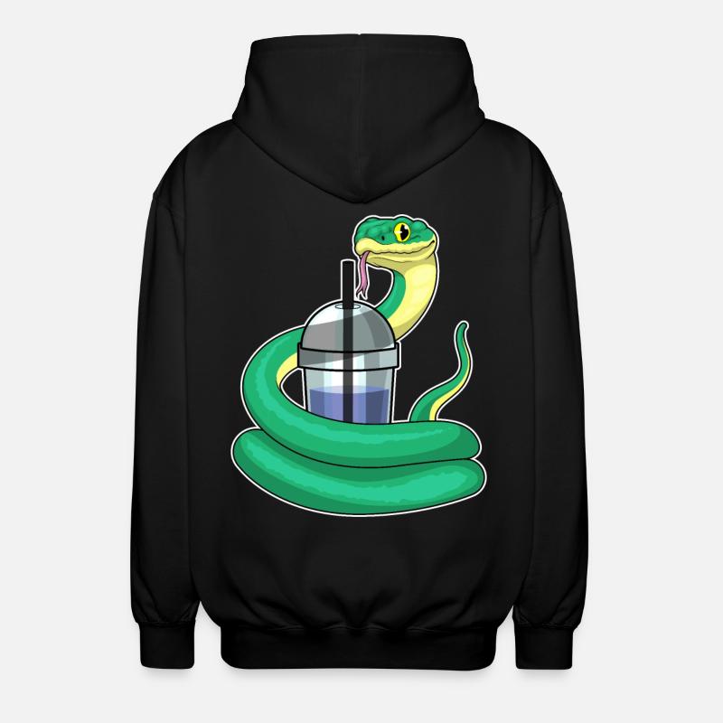 Snake Bubble Tea - Unisex Hooded Jacket - black