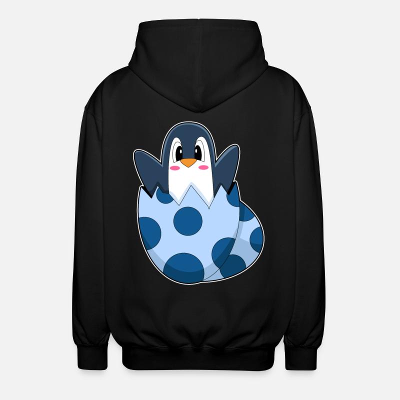 Penguin Egg - Unisex Hooded Jacket - black