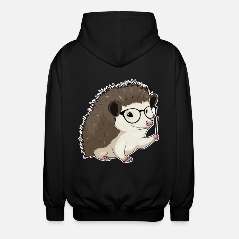 Igel Lehrer Pointer - Unisex Kapuzenjacke - Schwarz