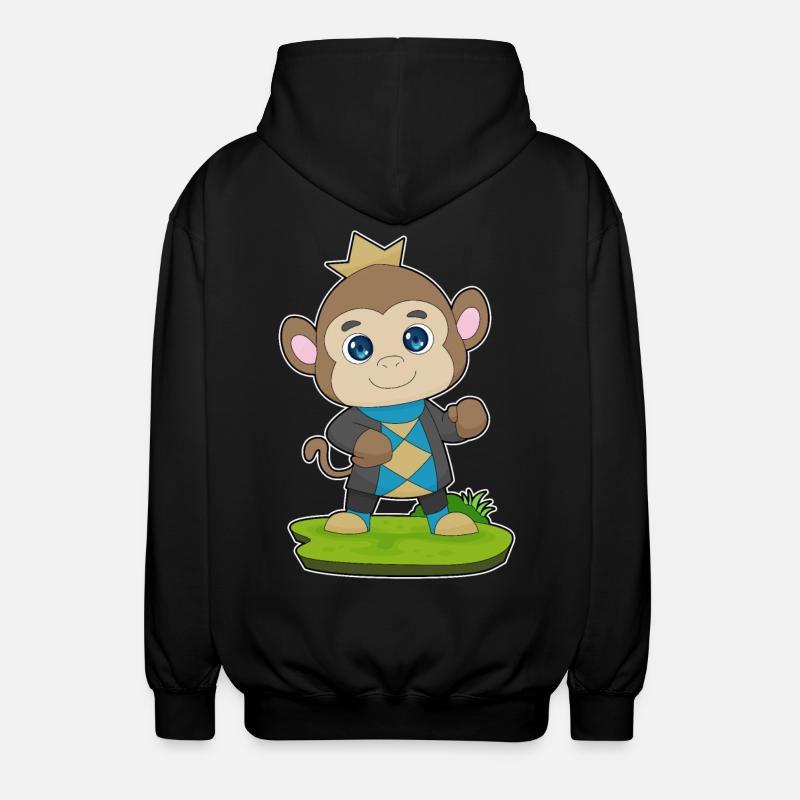 Monkey Prince Crown - Unisex Hooded Jacket - black