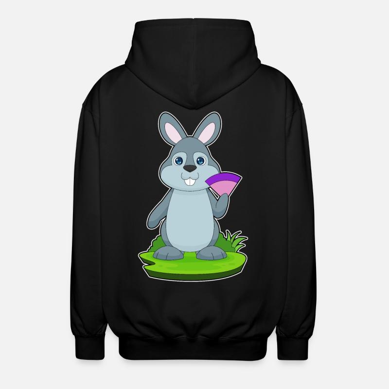 Rabbit hand fan - Unisex Hooded Jacket - black