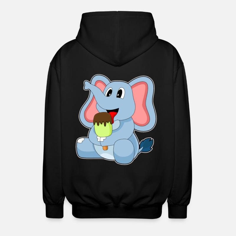 Elephant popsicles - Unisex Hooded Jacket - black