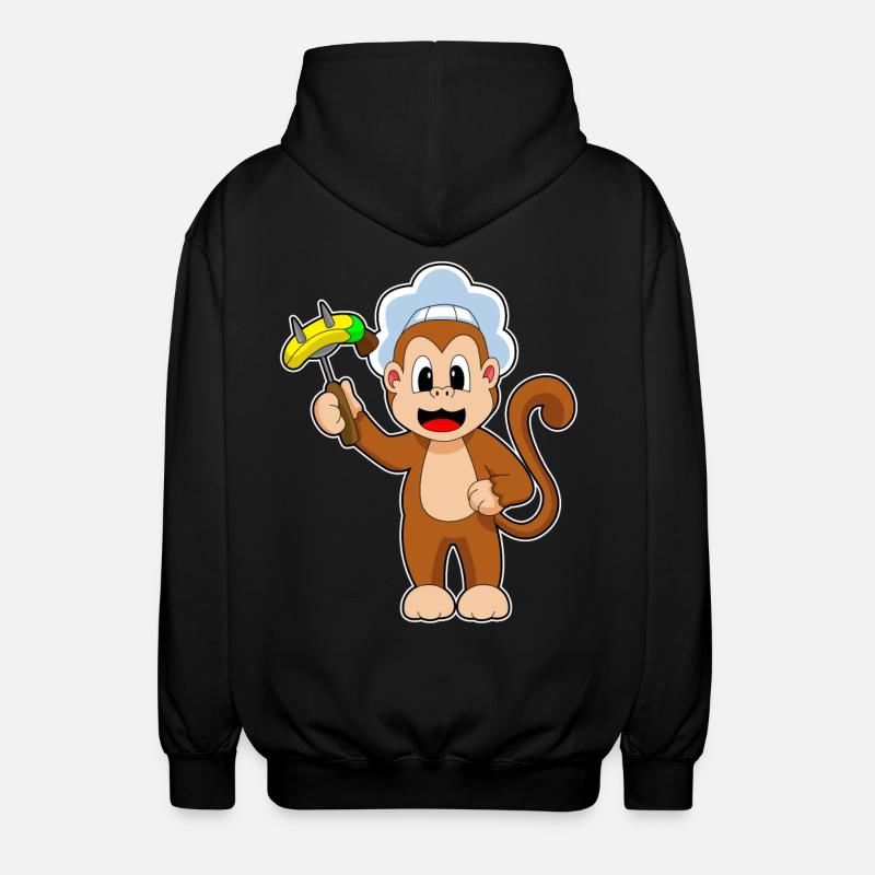 Monkey Cook Banane - Veste à capuche unisexe - noir