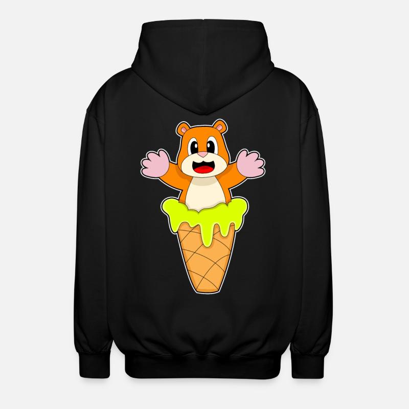 Hamster Waffeleis - Unisex Kapuzenjacke - Schwarz