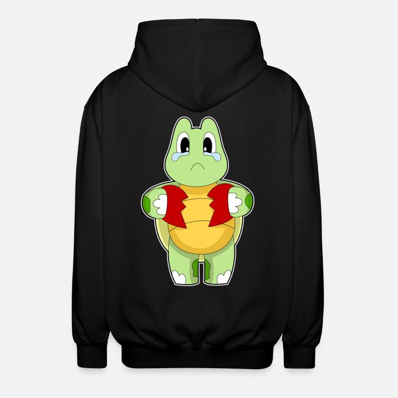 Turtle heart broken - Unisex Hooded Jacket - black