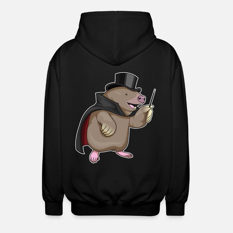 Mole Wizard Wand - Unisex Hooded Jacket - black