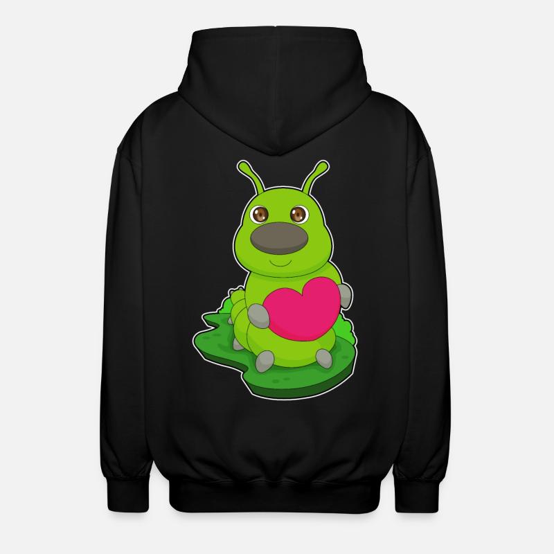 Raupe Herz - Unisex Kapuzenjacke - Schwarz