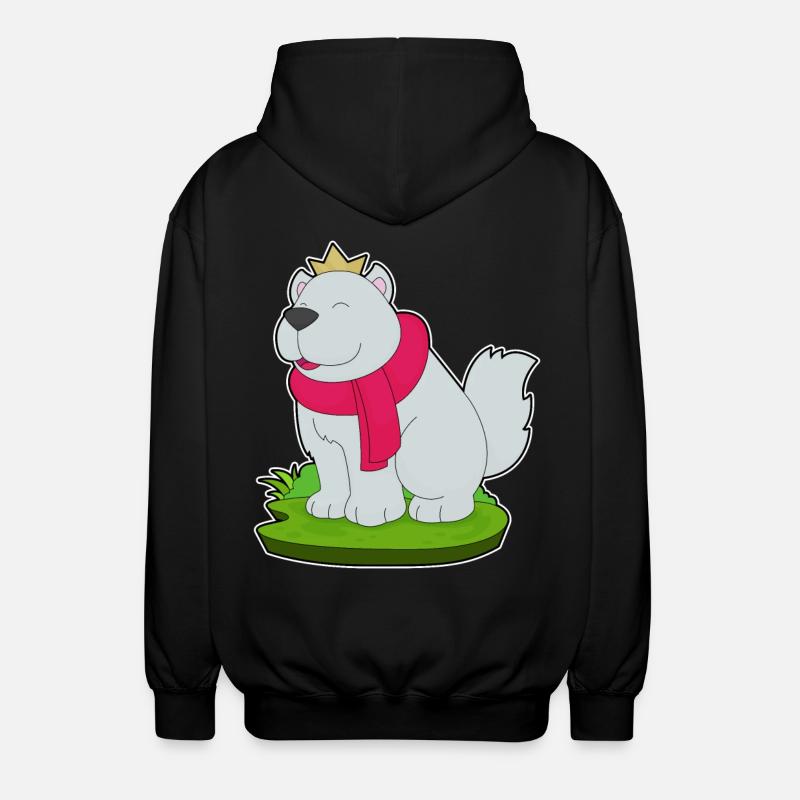 Dog Prince Crown - Unisex Hooded Jacket - black