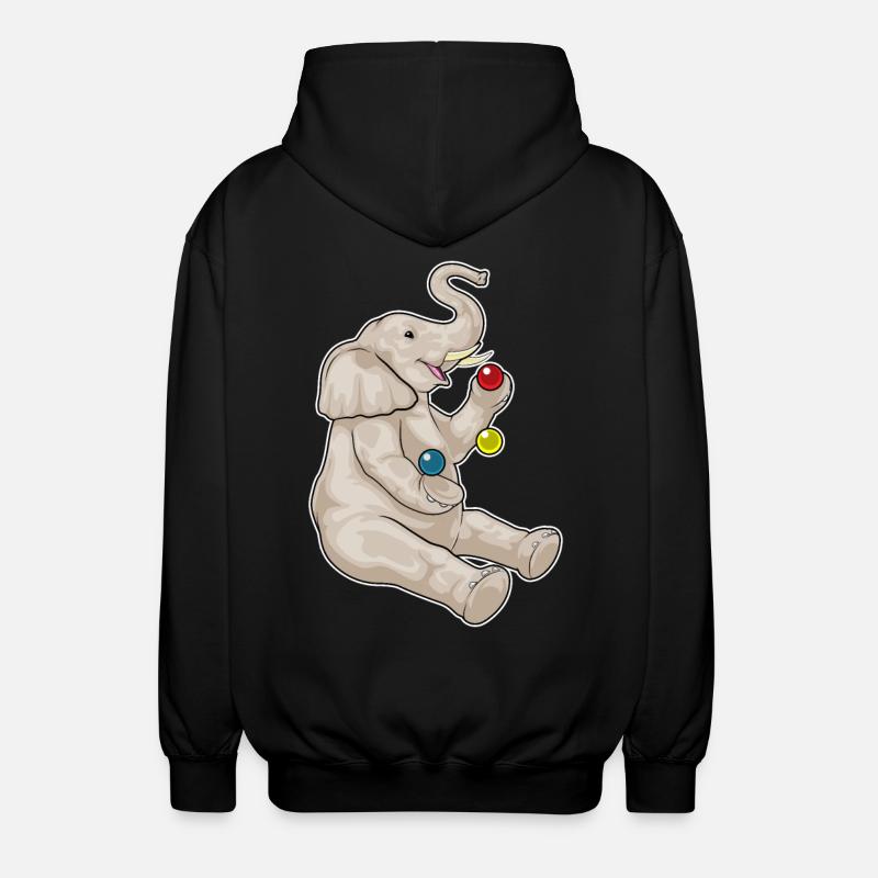 Jongleur éléphant jongleur - Veste à capuche unisexe - noir