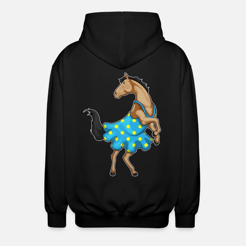 Robe cheval à pois - Veste à capuche unisexe - noir
