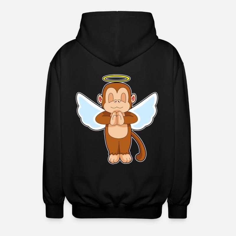 Singe Ange Ailes d’ange - Veste à capuche unisexe - noir