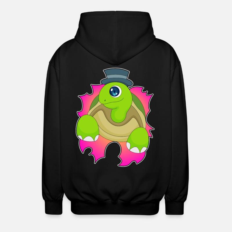 Turtle Hat - Unisex Hooded Jacket - black