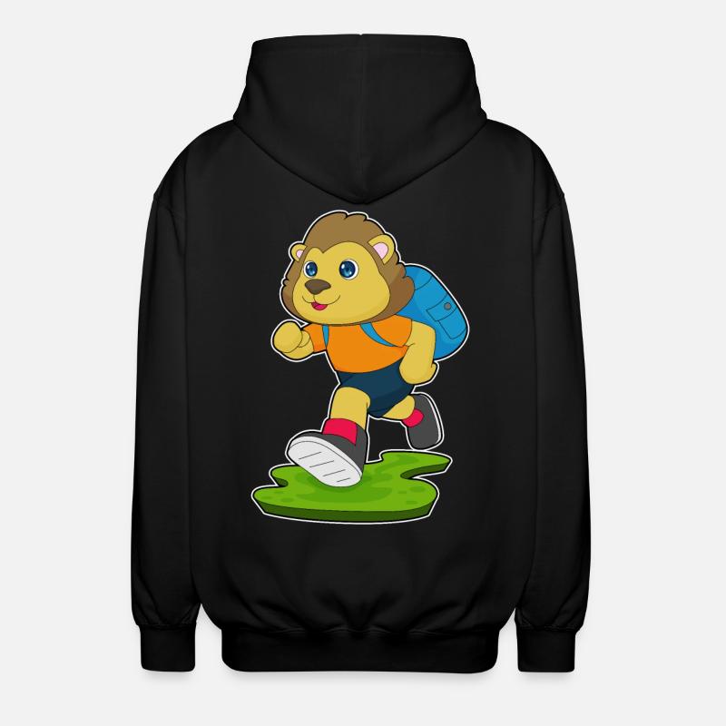 Lion Hiker Backpack - Unisex Hooded Jacket - black