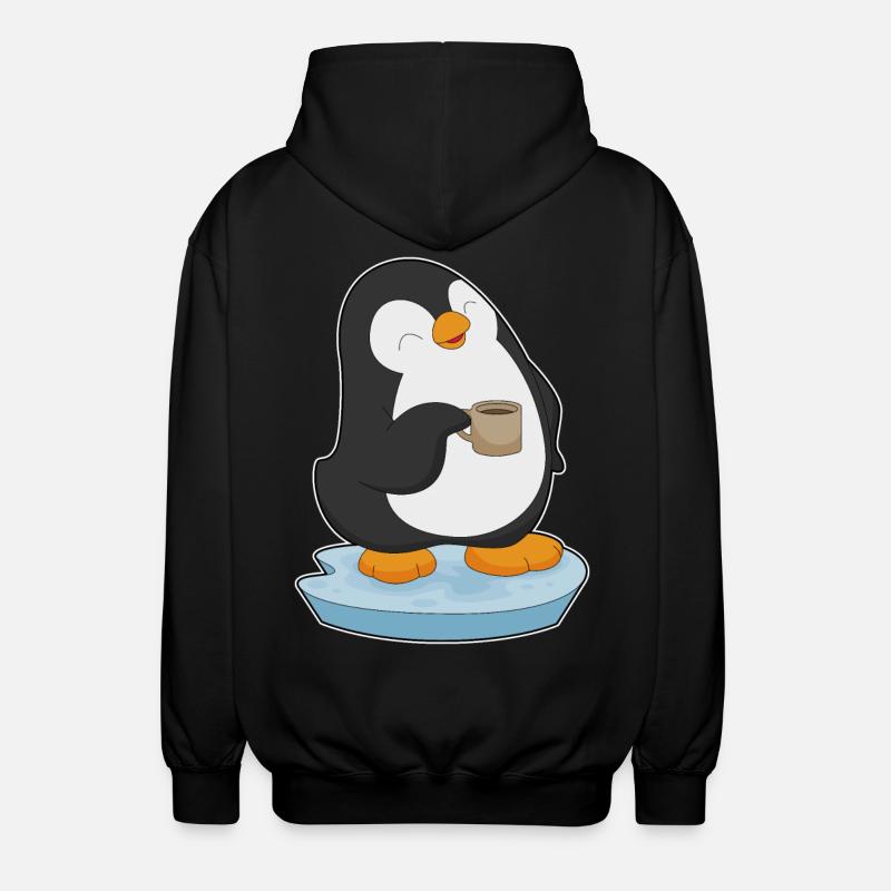 Penguin Coffee Mug - Unisex Hooded Jacket - black