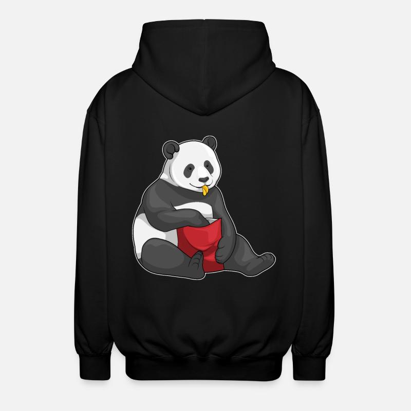 Panda Chips Chip Bag - Unisex Hooded Jacket - black