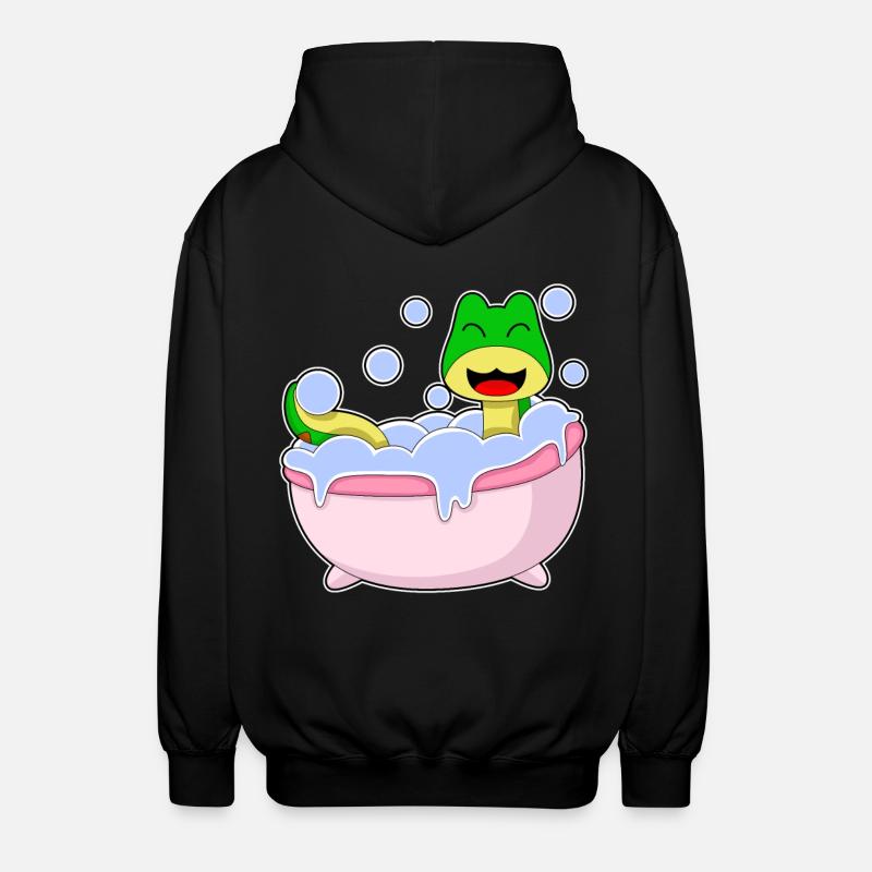 Snake Bathing Bathtub - Unisex Hooded Jacket - black