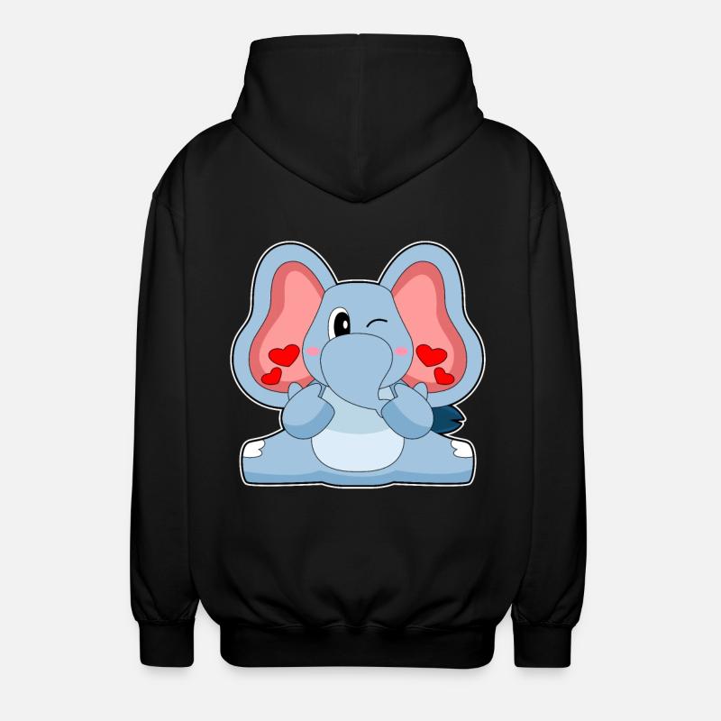 Elephant Hearts - Unisex Hooded Jacket - black