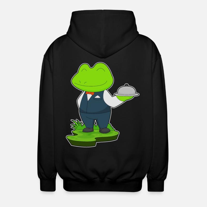 Frosch Kellner Servierplatte - Unisex Kapuzenjacke - Schwarz