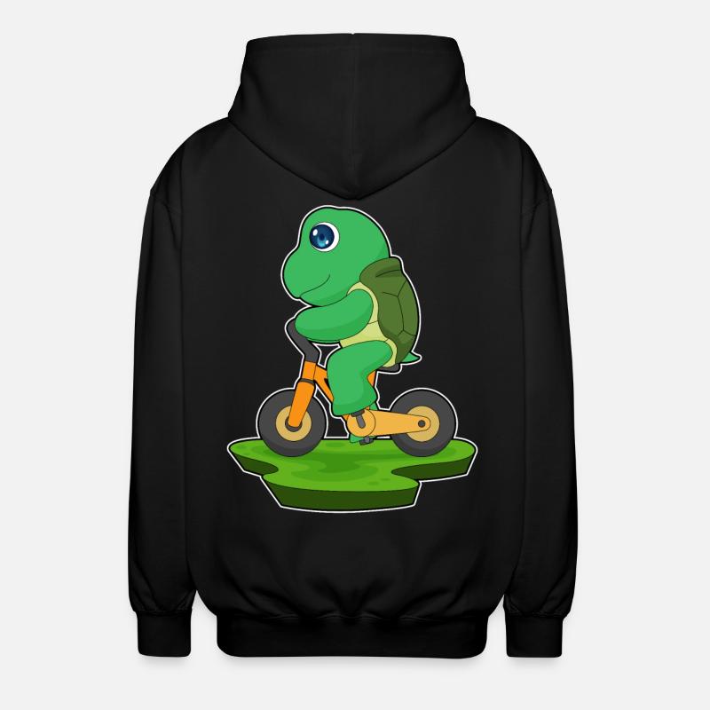 Turtle Bicycle - Unisex Hooded Jacket - black